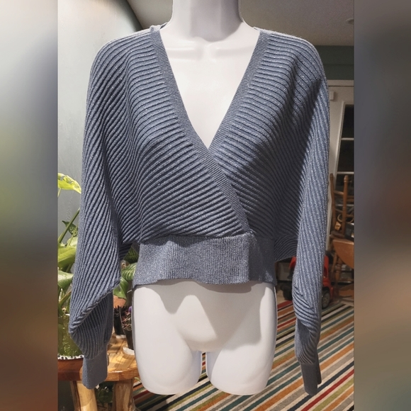 #27 Fashion, Nova Metallic Crop Sweater NWT - Picture 1 of 9